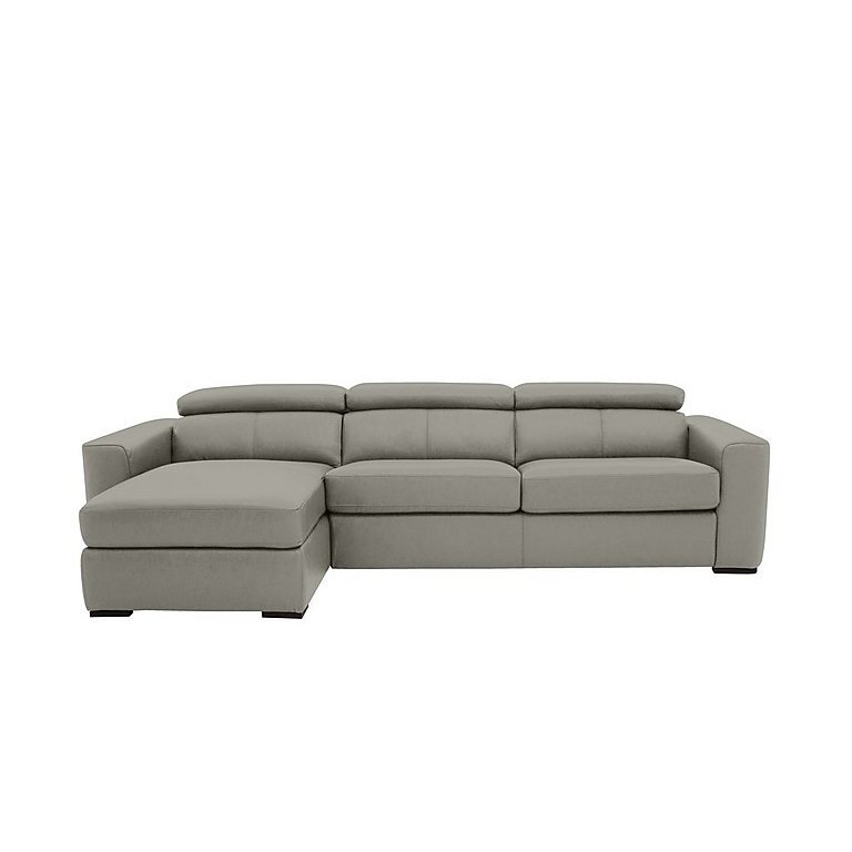 Infinity NC Leather Left Hand Facing Corner Chaise Sofabed with Storage - Feather