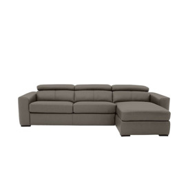 Infinity BV Leather Right Hand Facing Corner Chaise Sofabed with Storage - BV Elephant