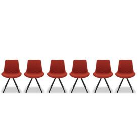 Ion Set of 6 Fabric Dining Chairs - Burnt Orange