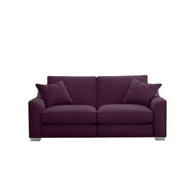 The Lounge Co. - Isobel 3 Seater Fabric Fibre Fill Sofa with Chrome Feet - Frosted Grape