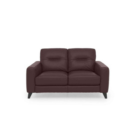 Jules 2 Seater Leather Power Recliner Sofa - Burgundy