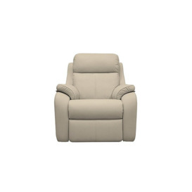 G Plan - Kingsbury Leather Power Recliner Armchair with Power Headrests - Oxford Mushroom