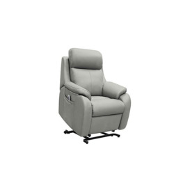 G Plan - Kingsbury Small Leather Lift and Rise Chair - Texas Charcoal