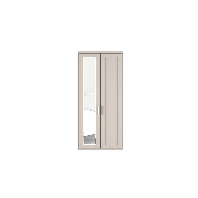 Wiemann - Kempton 2 Door Hinged Wardrobe with Left Door Mirror - Champagne