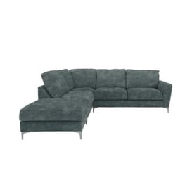 Legend Classic Back Fabric Left Hand Facing Corner Sofa with Light Feet - Sublime Aqua