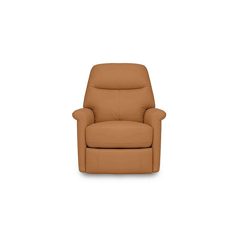 Compact Collection Lille BV Leather Rocker Swivel Chair with Power Recliner - BV Honey Yellow