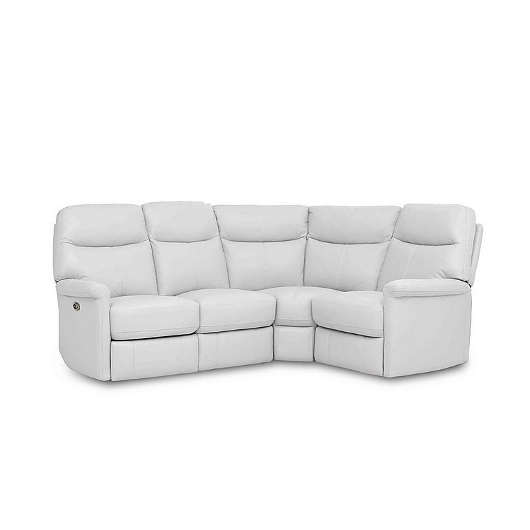Compact Collection Lille NC Leather Power Recliner Right Hand Facing Corner Sofa - NC Star White