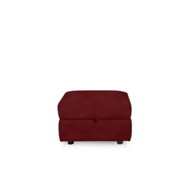 Compact Collection Lille Fabric Storage Footstool - Burgundy