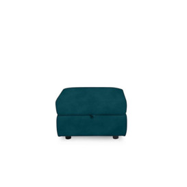 Compact Collection Lille Fabric Storage Footstool - Lake Green