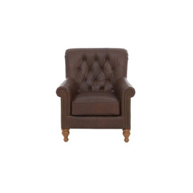Alexander and James - Lincoln NC Leather Reading Chair - Satchel Nutmeg - Light Wood Legs