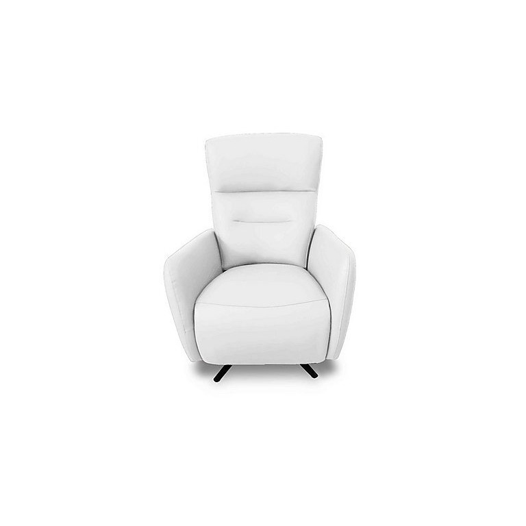 Designer Chair Collection Le Mans BV Leather Dual Power Recliner Swivel Chair - BV Star White