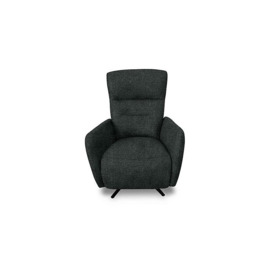 Designer Chair Collection Le Mans Fabric Dual Power Recliner Swivel Chair - Black Mica