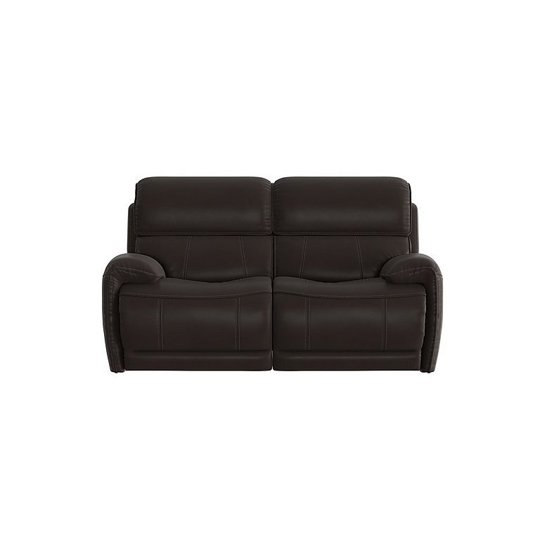 Link 2 Seater BV Leather Power Recliner Sofa with Power Headrests - Dark Chocolate