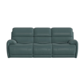 Link 3 Seater NC Leather Power Recliner Sofa with Power Headrests - NC Lake Green