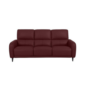 Domicil - Logan 3 Seater Leather Sofa - Burgundy