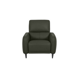 Domicil - Logan Leather Power Recliner Chair - Olive Green