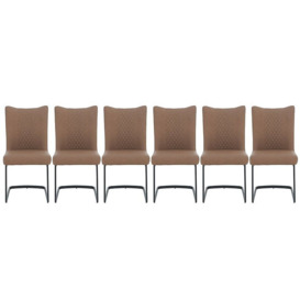 Bodahl - Loki Set of 6 Cantilever Dining Chairs - Brown