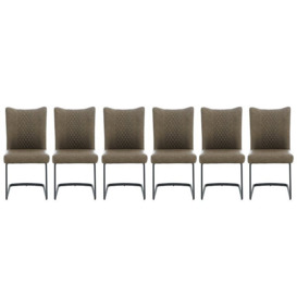 Bodahl - Loki Set of 6 Cantilever Dining Chairs - Olive