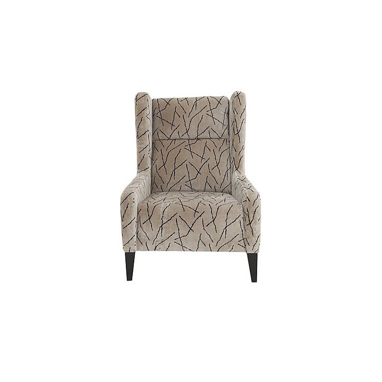 Boutique Lavish Fabric Wing Chair - Fresco Truffle