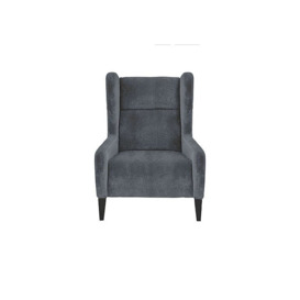 Boutique Lavish Fabric Wing Chair - Alexandra Charcoal