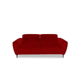 Nicoletti - Milano 2.5 Seater Fabric Sofa with Tobacco Feet - Selma Rosso