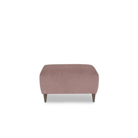 Nicoletti - Milano Fabric Footstool with Tobacco Feet - Fuente Coral