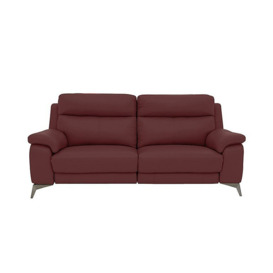 Missouri 3 Seater HW Leather Power Recliner Sofa - Deep Red