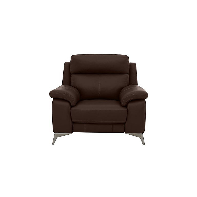 Missouri BV Leather Recliner Armchair with Power Headrest - Dark Chocolate