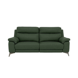 Missouri 3 Seater Fabric Recliner Sofa with Power Headrest - Moss Green