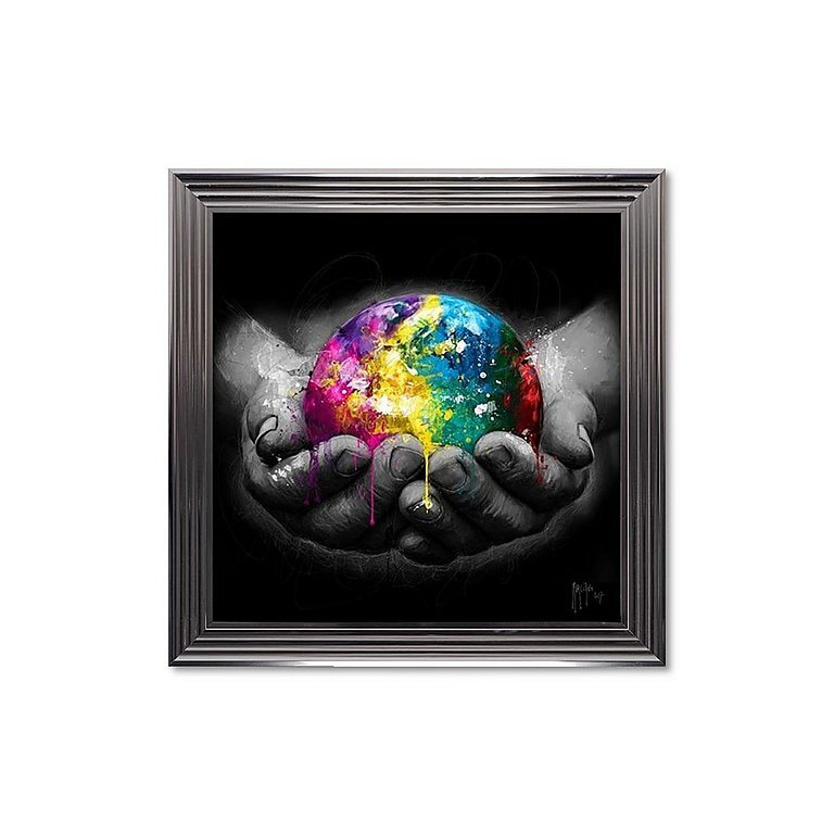 Multi Colour World Framed Picture - Multicoloured