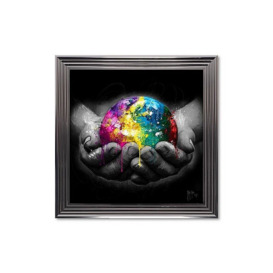 Multi Colour World Framed Picture - Multicoloured
