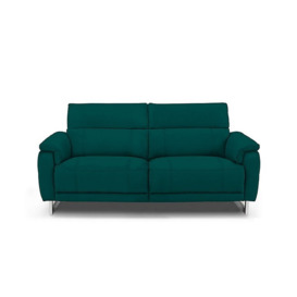 Moet 3 Seater Fabric Power Recliner Sofa with Telescopic Headrests - Opulence Teal