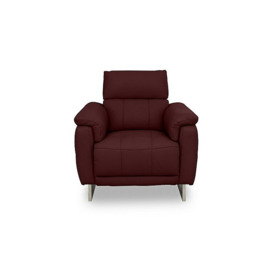 Moet Leather Power Recliner Chair with Telescopic Headrest - Ruby