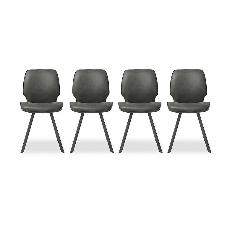 Habufa - Montreal Semmi Set of 4 Dining Chairs - Off Black