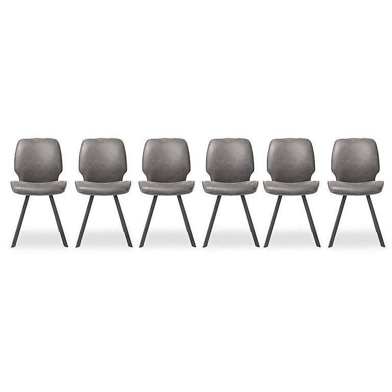 Habufa - Montreal Semmi Set of 6 Dining Chairs - Grey