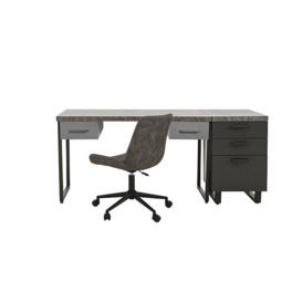Moon Desk with Drawers, Filing Cabinet and Rocket Office Chair