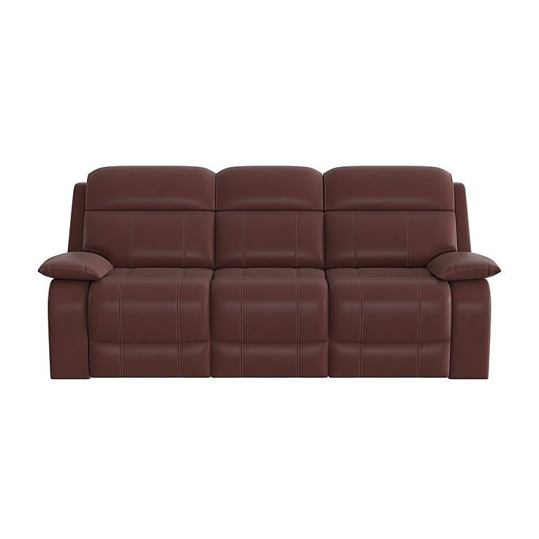 Moreno 3 Seater Leather Sofa - Burgundy