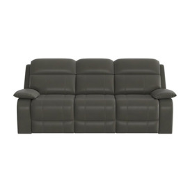 Moreno 3 Seater NC Leather Power Recliner Sofa with Power Headrests - Charcoal Grey
