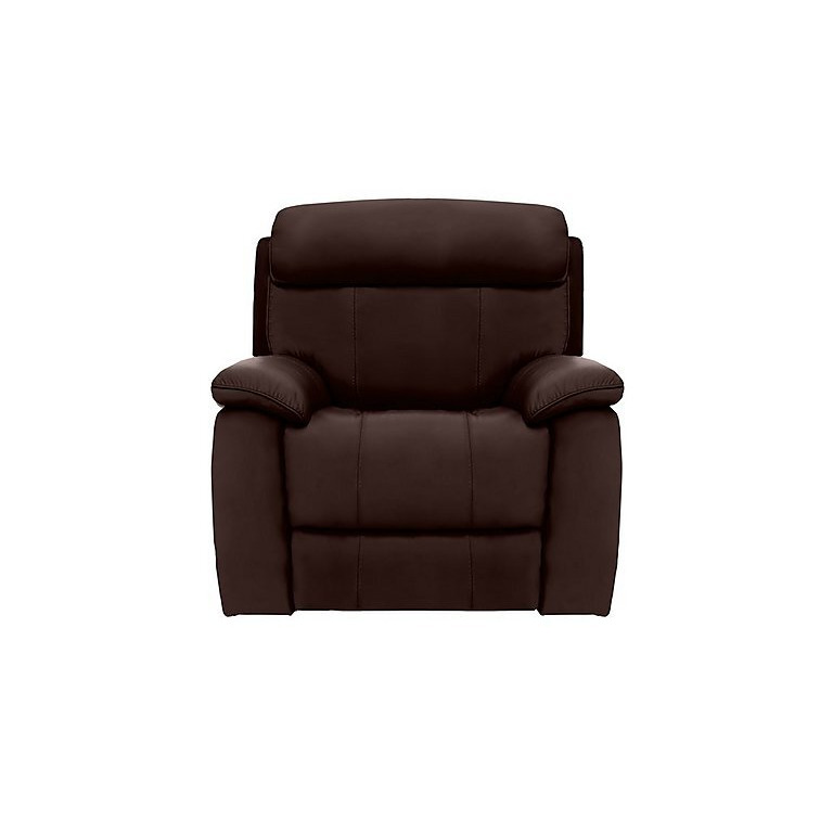 Moreno SK Leather Power Recliner Armchair with Power Headrest - Dark Brown