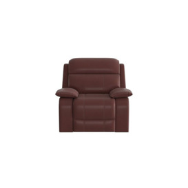 Moreno Leather Manual Recliner Armchair - Burgundy
