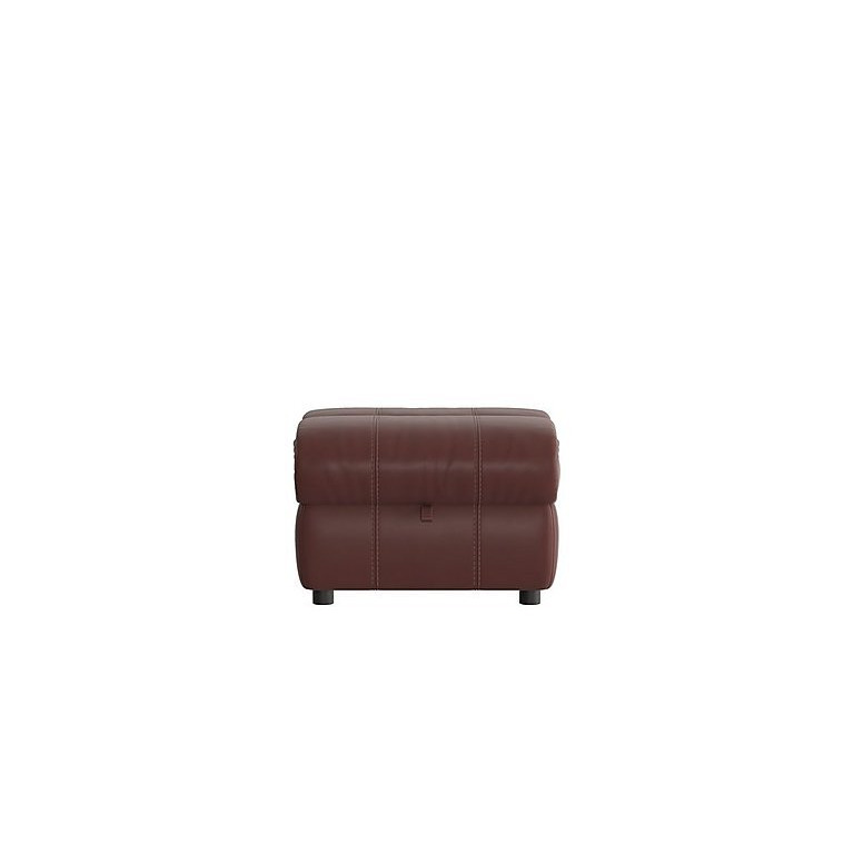 Moreno Leather Storage Footstool - Burgundy