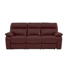Moreno 3 Seater Leather Power Recliner Sofa with Power Headrests - Burgundy