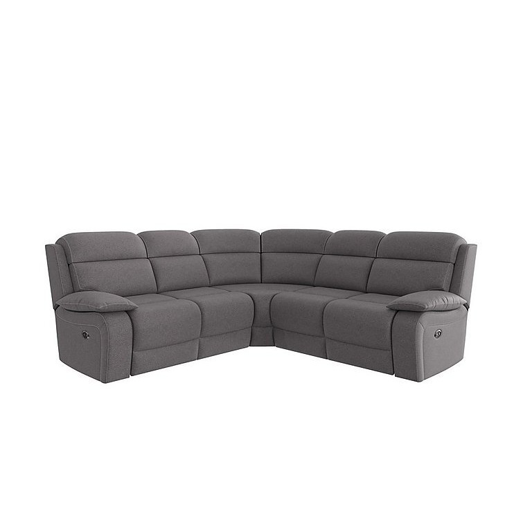 Moreno SD Ultra Soft Fabric Corner Manual Recliner Sofa Charcoal