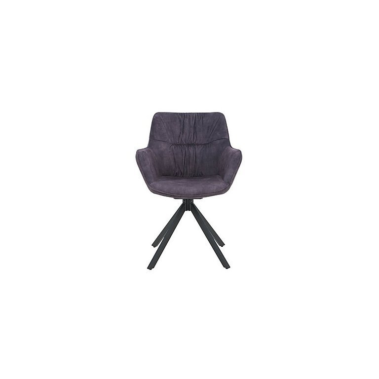 Marvel Black Swivel Dining Chair - Charcoal
