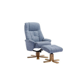 Muscat Fabric Swivel Recliner Chair with Footstool - Lisbon Marine