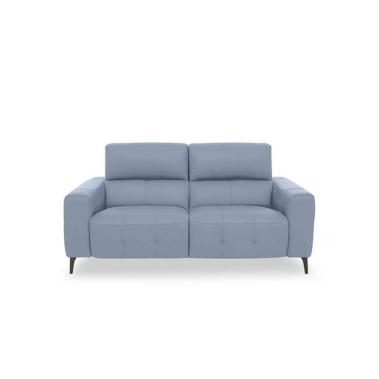 New York 2 Seater NC Leather Sofa - Pearl Blue