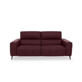 New York 3 Seater HW Leather Sofa - Deep Red