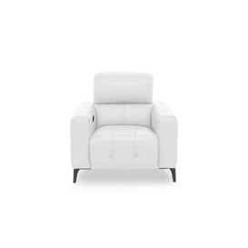 New York NC Leather Power Recliner Chair - NC Star White
