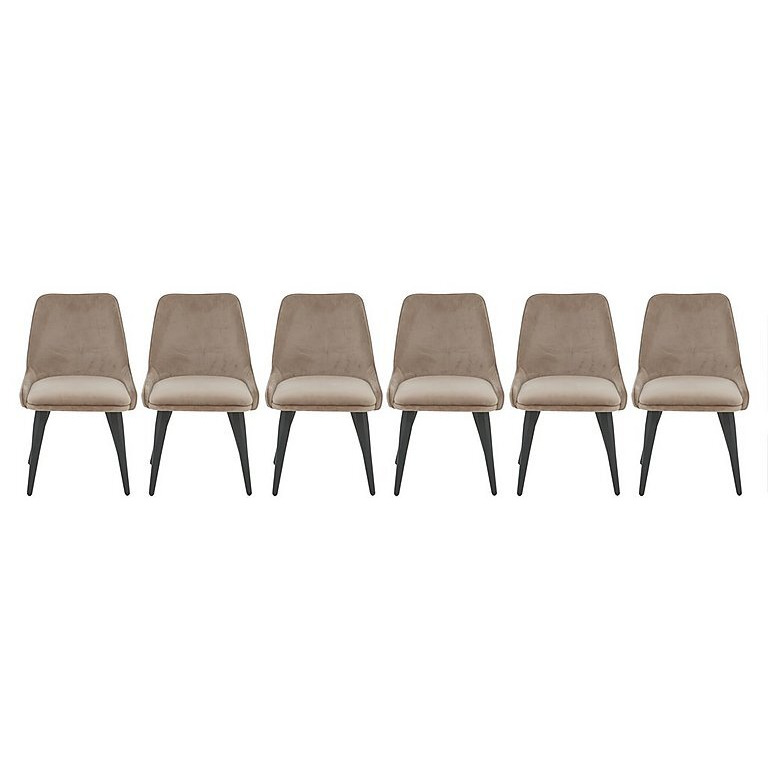 Noir Set of Six Dining Chairs - Taupe