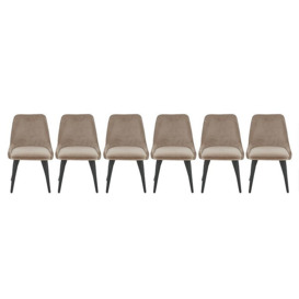 Noir Set of Six Dining Chairs - Taupe